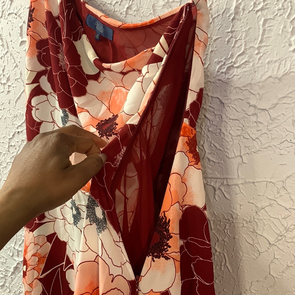 Rachel Roy Rita Maxi Dress Red White 10 Ruffles Tiered Travel Cruise Wedding - Picture 6 of 17